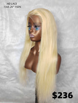 {LAST-PIECE-CLEARANCE} 613 Blonde 13x6 HD Lace Human Hair Lace Frontal Wig