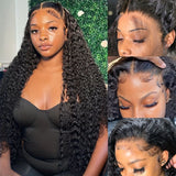 {Clearance} 360 Lace Invisible Strap 250% Human Hair Lace Wig Curly