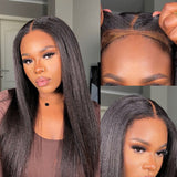 CLEARANCE 4X4/13x4 Transparent Lace Wig 250% Human Hair Wig Yaki