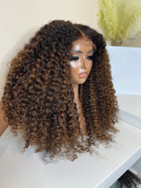 {Clearance} 4X4/13x4 Transparent Lace Wig 250% Curly Human Hair Wig Highlight