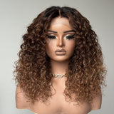 4X4/13x4 Transparent Lace Wig 250% Ombre Wavy Human Hair Wig