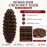 Soft Feather Crochet Braid #4/27/30 Deep Wave Human Hair Extensions