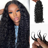 Soft Feather Crochet Braid Natural Black/Multi-Color Human Hair Extensions