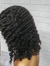 Burmese Curls Bob Wig Preplucked Human Hair Curly Lace Wigs