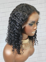 Burmese Curls Bob Wig Preplucked Human Hair Curly Lace Wigs