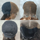 9x6/13X6 Fitted Cap Glueless Drawstring Kinky Loose Highlight Wavy Lace Wig