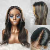 9x6/13X6 Fitted Cap Glueless Drawstring Layered Highlight Wavy Lace Wig