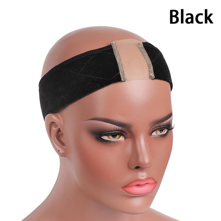 Beige Tan Stirnband Verstellbare rutsch feste Samt Perücke Griff bänder für Perü Beige Tan Stirnband Verstellbare rutsch feste Samt Perücke Griff bänder für Perü