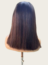 {Clearance} Glueless 13x6 Fitted Cap Ear Tap 250% Skin Melt Lace Front Wig Ombre Colored Bob
