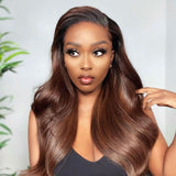 Octavia | Ombre Brown Body Wave Preplucked Human Hair Lace Front Wig