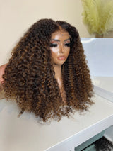 {Clearance} 4X4/13x4 Transparent Lace Wig 250% Curly Human Hair Wig Highlight