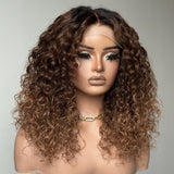 4X4/13x4 Transparent Lace Wig 250% Ombre Wavy Human Hair Wig
