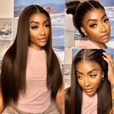 370 Fitted Cap Invisible Strap Skin Melt Lace Frontal Wig | Brown