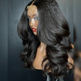 2x6 Deep Middle Part HD Skin Melt Lace Human Hair Glueless Wig Yaki Wave