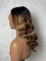 {LAST-PIECE-CLEARANCE} 13X6 Knot-Free Ombre Auburn Brown Fitted Skin Melt Lace Body Wave Human Hair Wig