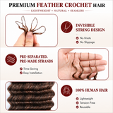 Soft Feather Crochet Braid #4/27/30 Deep Wave Human Hair Extensions