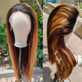 CLEARANCE 360 Lace Invisible Strap 250% Human Hair Lace Wig Colored Yaki