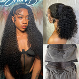 {Clearance} 360 Lace Invisible Strap 250% Human Hair Lace Wig Curly