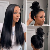 {Clearance} 370 Fitted Cap Invisible Strap Skin Melt Lace Frontal Wig | Silky Straight