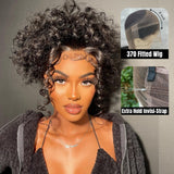 370 Fitted Cap Invisible Strap Skin Melt Lace Frontal Wig | Water Wave