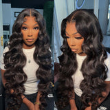 {Clearance} Glueless Air Cap Skin Melt Swiss Lace Preplucked Human Hair Closure Wigs Body Wave