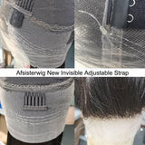 {Clearance} 360 Lace Invisible Strap 250% Human Hair Lace Wig Straight