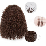 Soft Feather Crochet Braid Brown Kinky Curly Human Hair Extensions