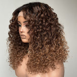 4X4/13x4 Transparent Lace Wig 250% Ombre Wavy Human Hair Wig