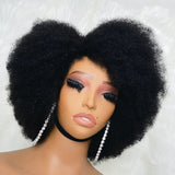 13x6 Afro Kinky Curly Bob Wig 250% Preplucked Human Hair Lace Front Wigs