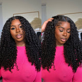 4X4/13x4 Transparent Lace Wig 250% Human Hair Wig Kinky Curly