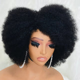13x6 Afro Kinky Curly Bob Wig 250% Preplucked Human Hair Lace Front Wigs