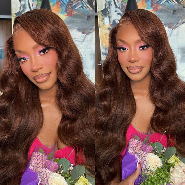 Flash Sale 4X4/13x4 Transparent Lace Wig 250% Human Hair Wig Brown