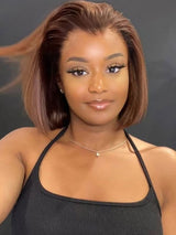 Lagos Hairline Brown Bob Wig 13x6 M Hairline Human Hair Lace Front Wig