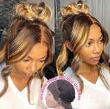 {Clearance} 360 Lace Invisible Strap 250% Human Hair Lace Wig Highlight Body Wave