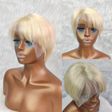 613 Blonde Short Pixie Cut Prestyled Human Hair Lace Wig