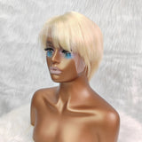 613 Blonde Short Pixie Cut Prestyled Human Hair Lace Wig