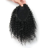 Drawstring Ponytail Human Hair Curly Extension