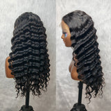 6x5 Drawstring Glueless Transparent Lace Closure Wig Loose Wave