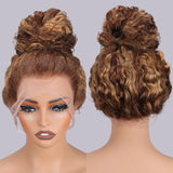 {Clearance} 360 Lace Invisible Strap 250% Human Hair Lace Wig Highlight Water Wave