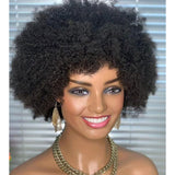 Afro Puff Kinky Curls Full Lace (Whole Lace Cap) Human Hair Wig