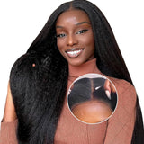Pre-Cut Lace Glueless 6x4 Skin Melt Swiss Lace Preplucked Human Hair Wear Go Wigs Kinky