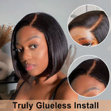 5x5 Closure Preplucked Virgin Human Hair Lace Wig | Side Part Yaki Bob