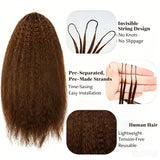 Soft Feather Crochet Braid Brown Kinky Straight Human Hair Extensions