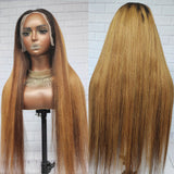 CLEARANCE 13x4|13X6 Lace Front 4c Edge Ombre Blonde Yaki Human Hair Wig