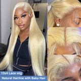 {50% Off} 13x4 Blonde 613 Human Hair Lace Front Wig | Silky Straight