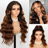 {Clearance} 360 Lace Invisible Strap 250% Human Hair Lace Wig Ombre Colored Body Wave