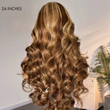 {Clearance} 360 Lace Invisible Strap 250% Human Hair Lace Wig Highlight Body Wave