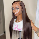Upgraded 13x6 Fitted Cap Glueless Skin Melt Lace Front Wig Brown