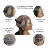 New 11x5 Upgraded Non-Slip Fitted Dome Cap Glueless Skin Melt Lace Glueless Wig