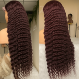 13x4|13X6 Lace Front Pretty Dark Burgundy Loose Wave Human Hair Wig